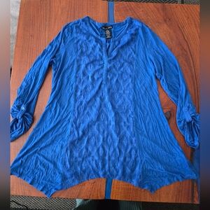RXB Vibrant Blue Textured Tunic Top Size M